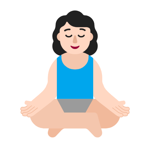 Woman In Lotus Position: Light Skin Tone on Microsoft Fluent