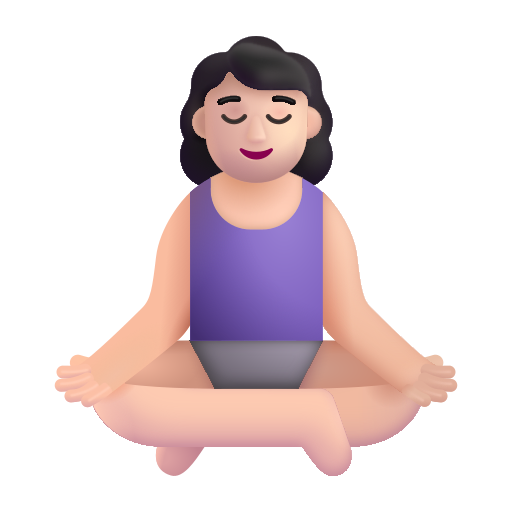 Woman In Lotus Position: Light Skin Tone on Microsoft 3D