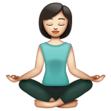 Woman In Lotus Position: Light Skin Tone on WhatsApp