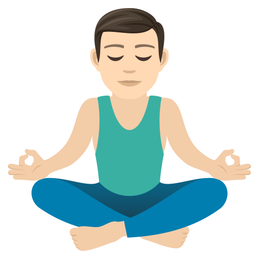 Man In Lotus Position: Light Skin Tone on JoyPixels