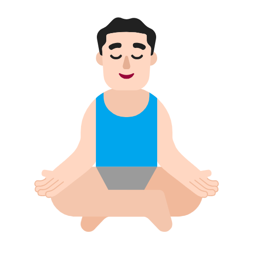 Man In Lotus Position: Light Skin Tone on Microsoft Fluent