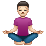 Man In Lotus Position: Light Skin Tone on WhatsApp