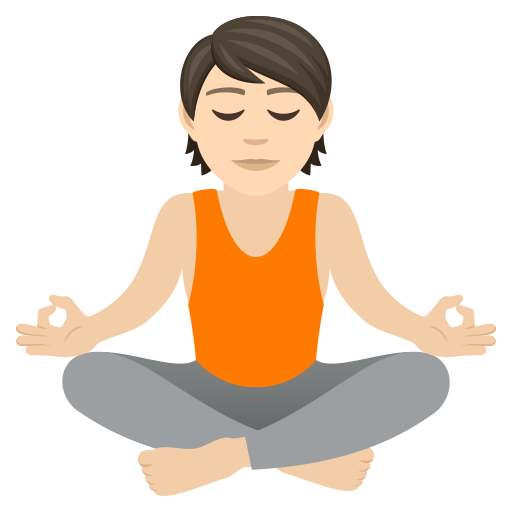 Person In Lotus Position: Light Skin Tone on JoyPixels