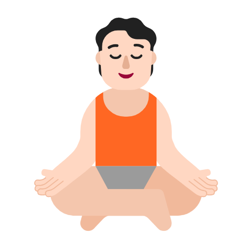 Person In Lotus Position: Light Skin Tone on Microsoft Fluent