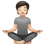 Person In Lotus Position: Light Skin Tone on WhatsApp