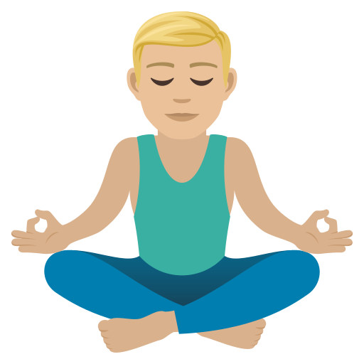 Man In Lotus Position: Medium-Light Skin Tone on JoyPixels