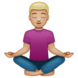 Man In Lotus Position: Medium-Light Skin Tone on WhatsApp
