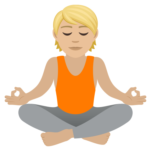 Person In Lotus Position: Medium-Light Skin Tone on JoyPixels