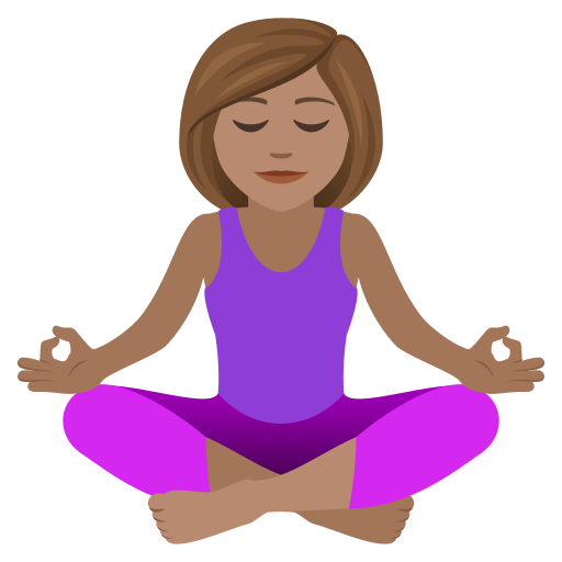Woman In Lotus Position: Medium Skin Tone on JoyPixels