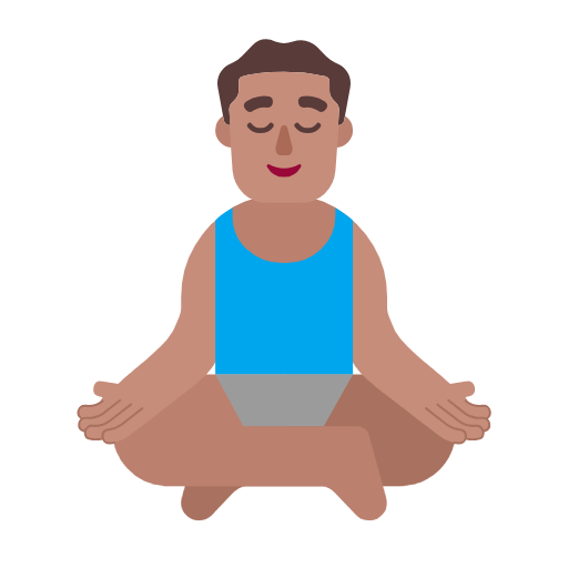 Man In Lotus Position: Medium Skin Tone on Microsoft Fluent