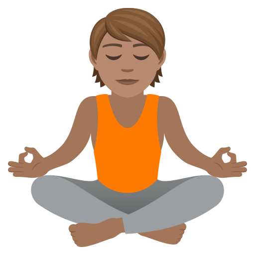 Person In Lotus Position: Medium Skin Tone on JoyPixels