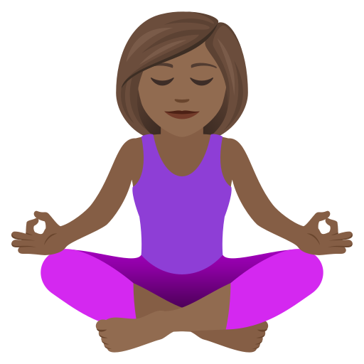 Woman In Lotus Position: Medium-Dark Skin Tone on JoyPixels