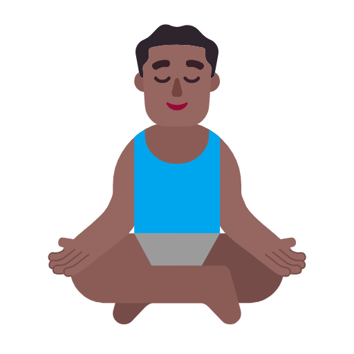 Man In Lotus Position: Medium-Dark Skin Tone on Microsoft Fluent