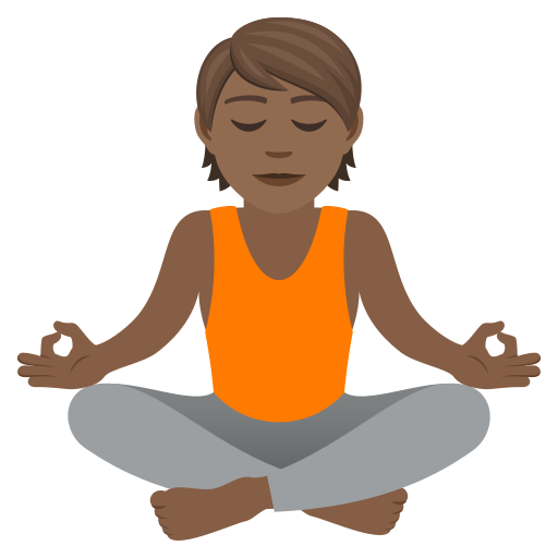 Person In Lotus Position: Medium-Dark Skin Tone on JoyPixels