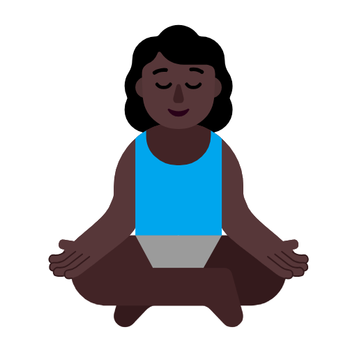 Woman In Lotus Position: Dark Skin Tone on Microsoft Fluent