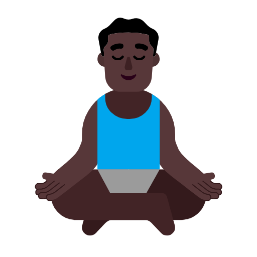 Man In Lotus Position: Dark Skin Tone on Microsoft Fluent