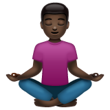 Man In Lotus Position: Dark Skin Tone on WhatsApp