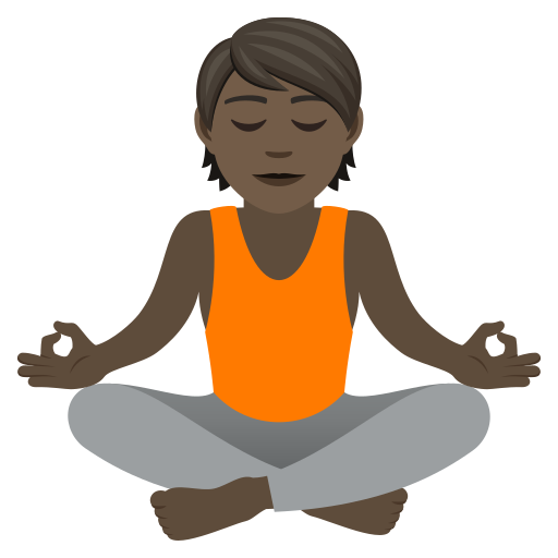 Person In Lotus Position: Dark Skin Tone on JoyPixels