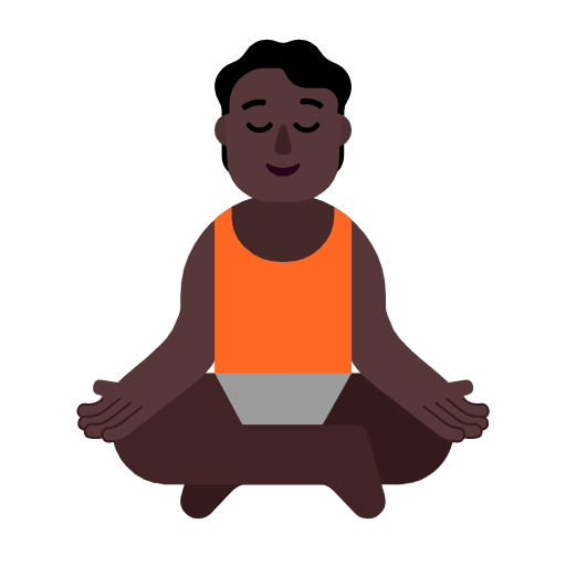 Person In Lotus Position: Dark Skin Tone on Microsoft Fluent