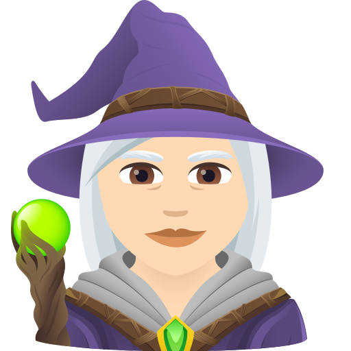 Woman Mage: Light Skin Tone on JoyPixels
