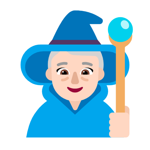 Woman Mage: Light Skin Tone on Microsoft Fluent