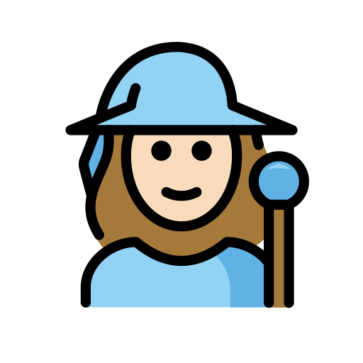 Woman Mage: Light Skin Tone on OpenMoji