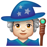 Woman Mage: Light Skin Tone on WhatsApp