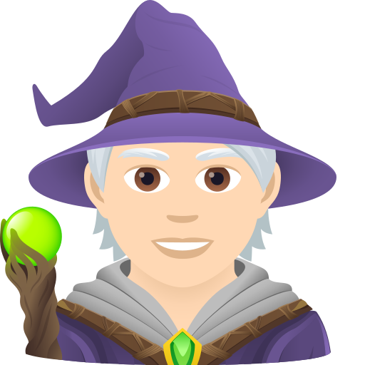 Mage: Light Skin Tone on JoyPixels