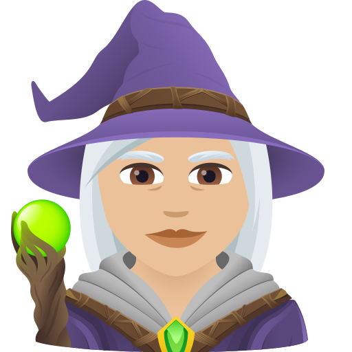 Woman Mage: Medium-Light Skin Tone on JoyPixels