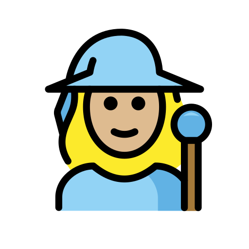 Woman Mage: Medium-Light Skin Tone on OpenMoji