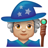 Woman Mage: Medium-Light Skin Tone on WhatsApp