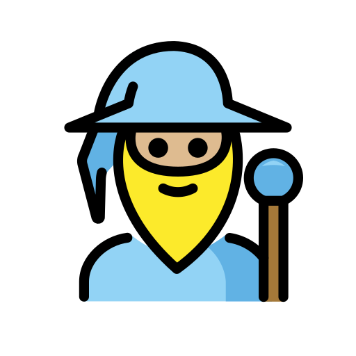 Man Mage: Medium-Light Skin Tone on OpenMoji