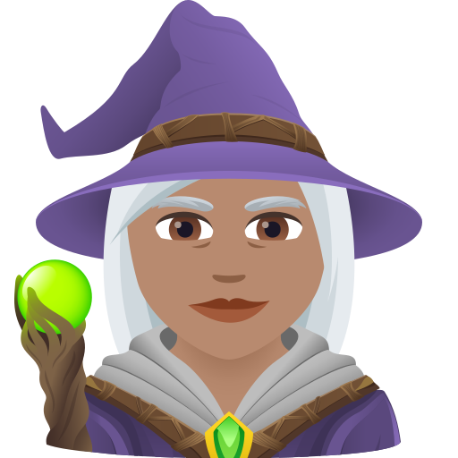 Woman Mage: Medium Skin Tone on JoyPixels