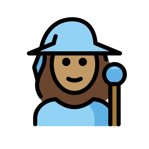 Woman Mage: Medium Skin Tone on OpenMoji