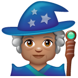 Woman Mage: Medium Skin Tone on WhatsApp