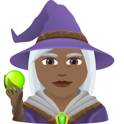 Woman Mage: Medium-Dark Skin Tone on JoyPixels
