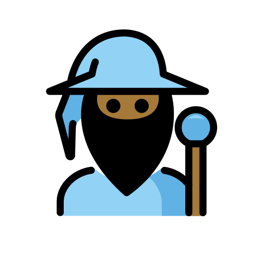 Man Mage: Medium-Dark Skin Tone on OpenMoji