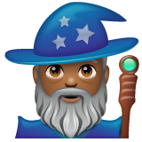 Man Mage: Medium-Dark Skin Tone on WhatsApp