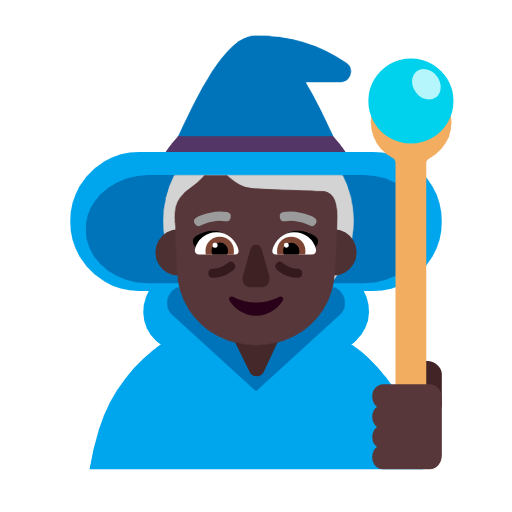 Woman Mage: Dark Skin Tone on Microsoft Fluent