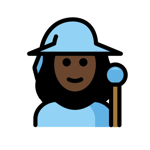 Woman Mage: Dark Skin Tone on OpenMoji