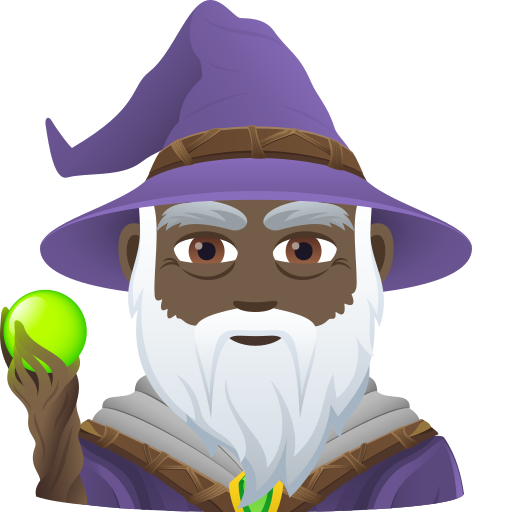 Man Mage: Dark Skin Tone on JoyPixels