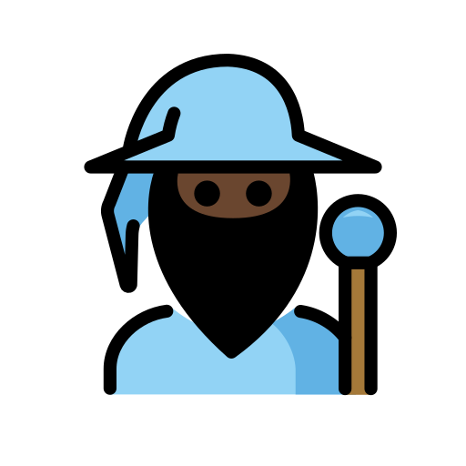 Man Mage: Dark Skin Tone on OpenMoji