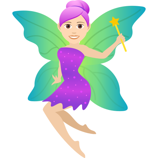 Woman Fairy: Light Skin Tone on JoyPixels