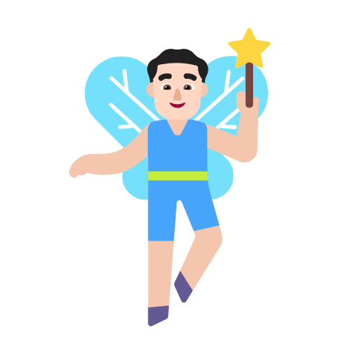 Man Fairy: Light Skin Tone on Microsoft Fluent