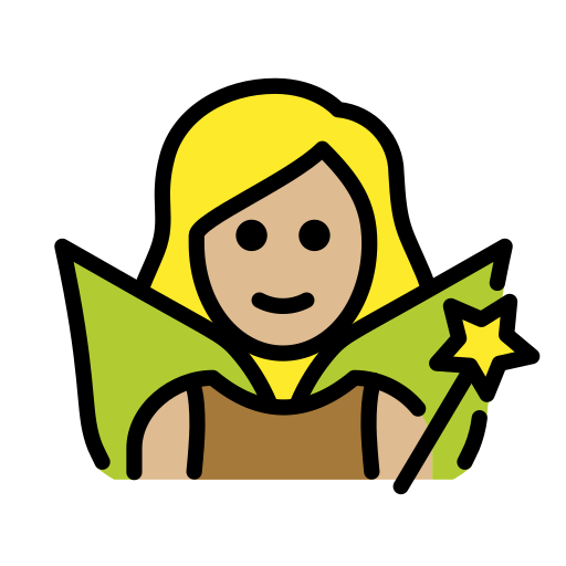 Woman Fairy: Medium-Light Skin Tone on OpenMoji