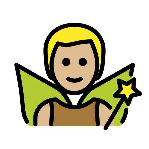 Man Fairy: Medium-Light Skin Tone on OpenMoji