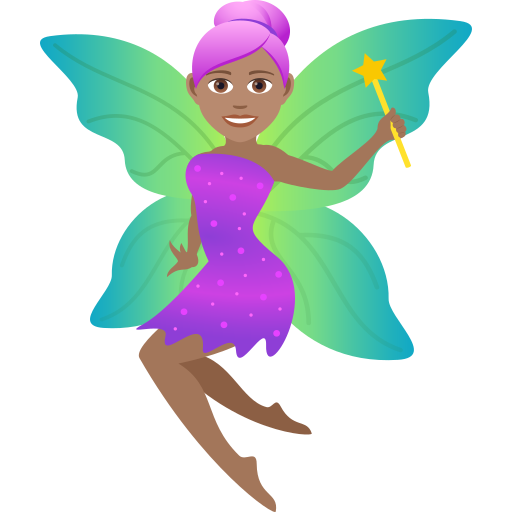 Woman Fairy: Medium Skin Tone on JoyPixels