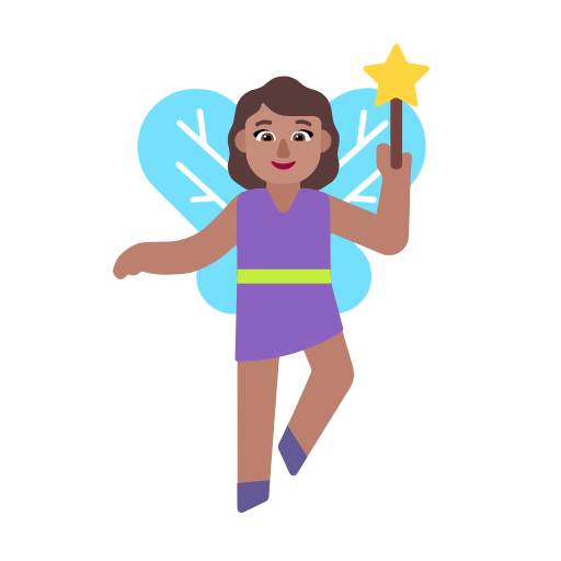 Woman Fairy: Medium Skin Tone on Microsoft Fluent