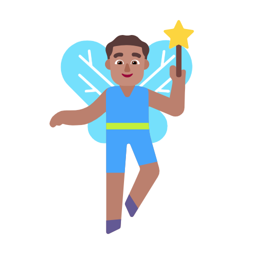 Man Fairy: Medium Skin Tone on Microsoft Fluent