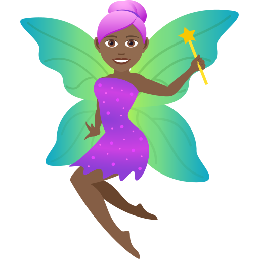 Woman Fairy: Medium-Dark Skin Tone on JoyPixels